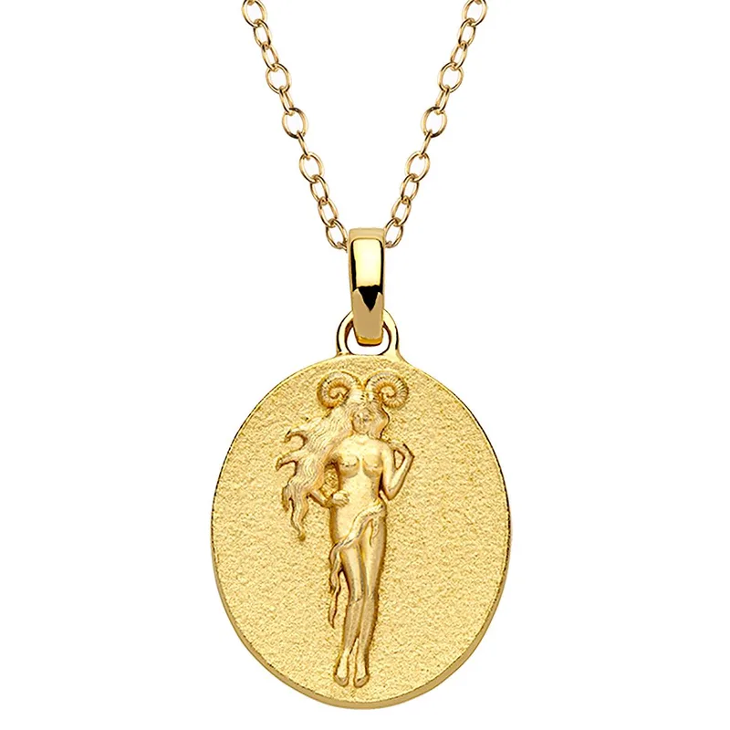 Jilco Inc Aries Necklace - Yellow Gold Plated