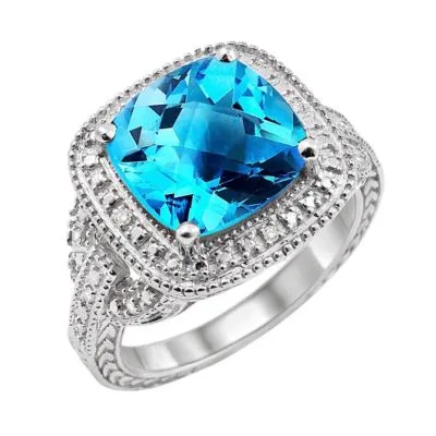 Jilco Inc Blue Topaz Ring - Size 8.5