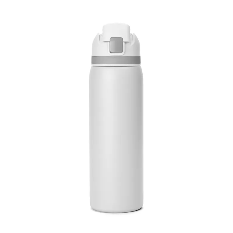 27 Oz. Two-Toned Stainless Steel Pop Straw Bottle view 2