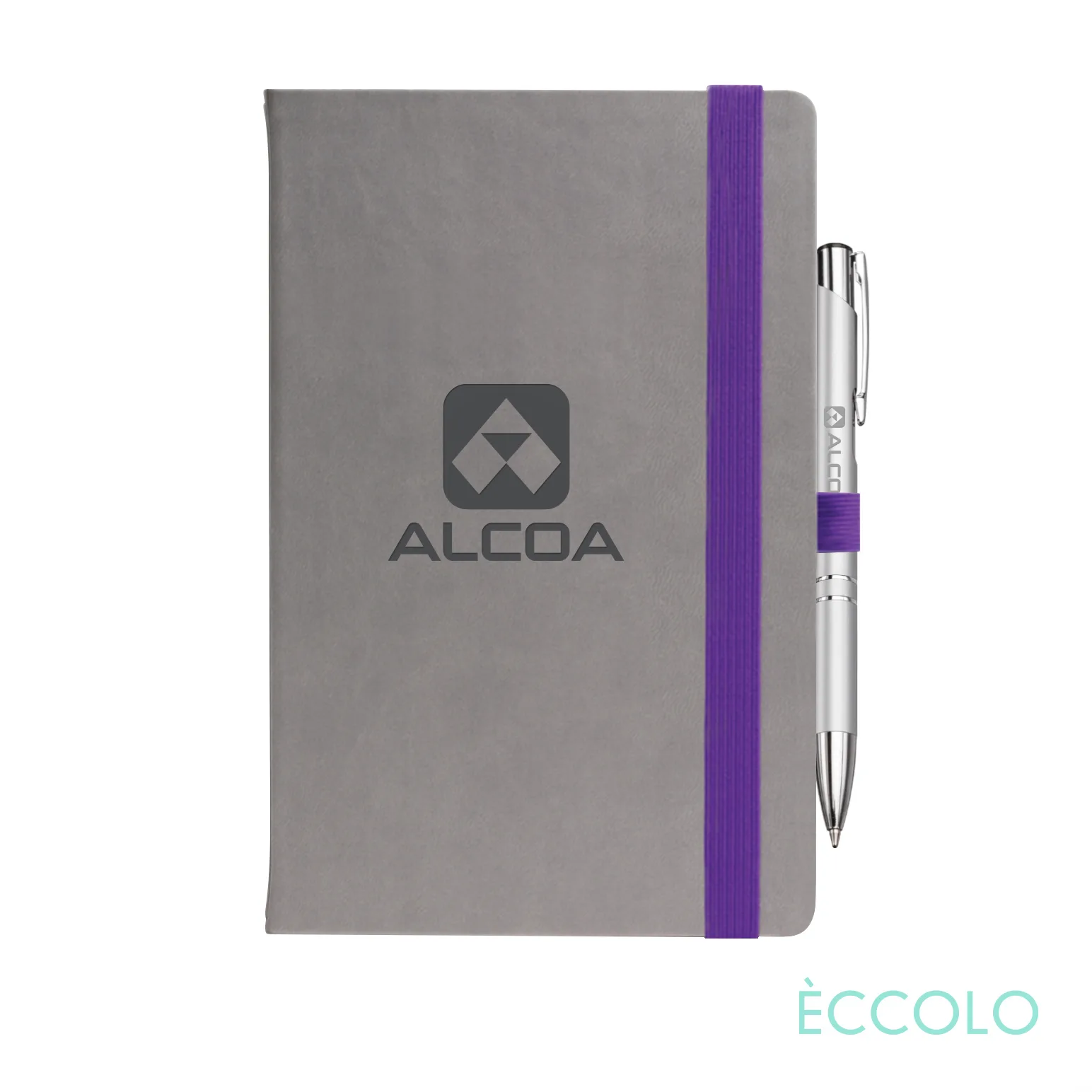 Journal & Clicker Pen, Purple/Silver