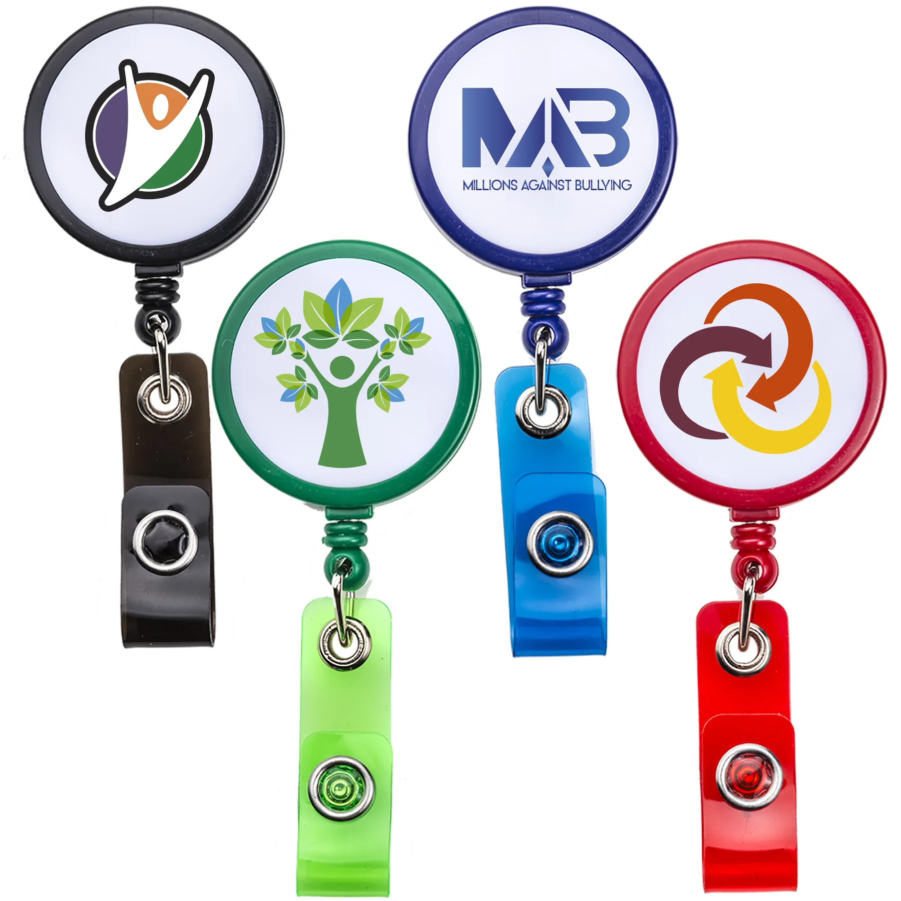 White Face Retractable Badge Reel