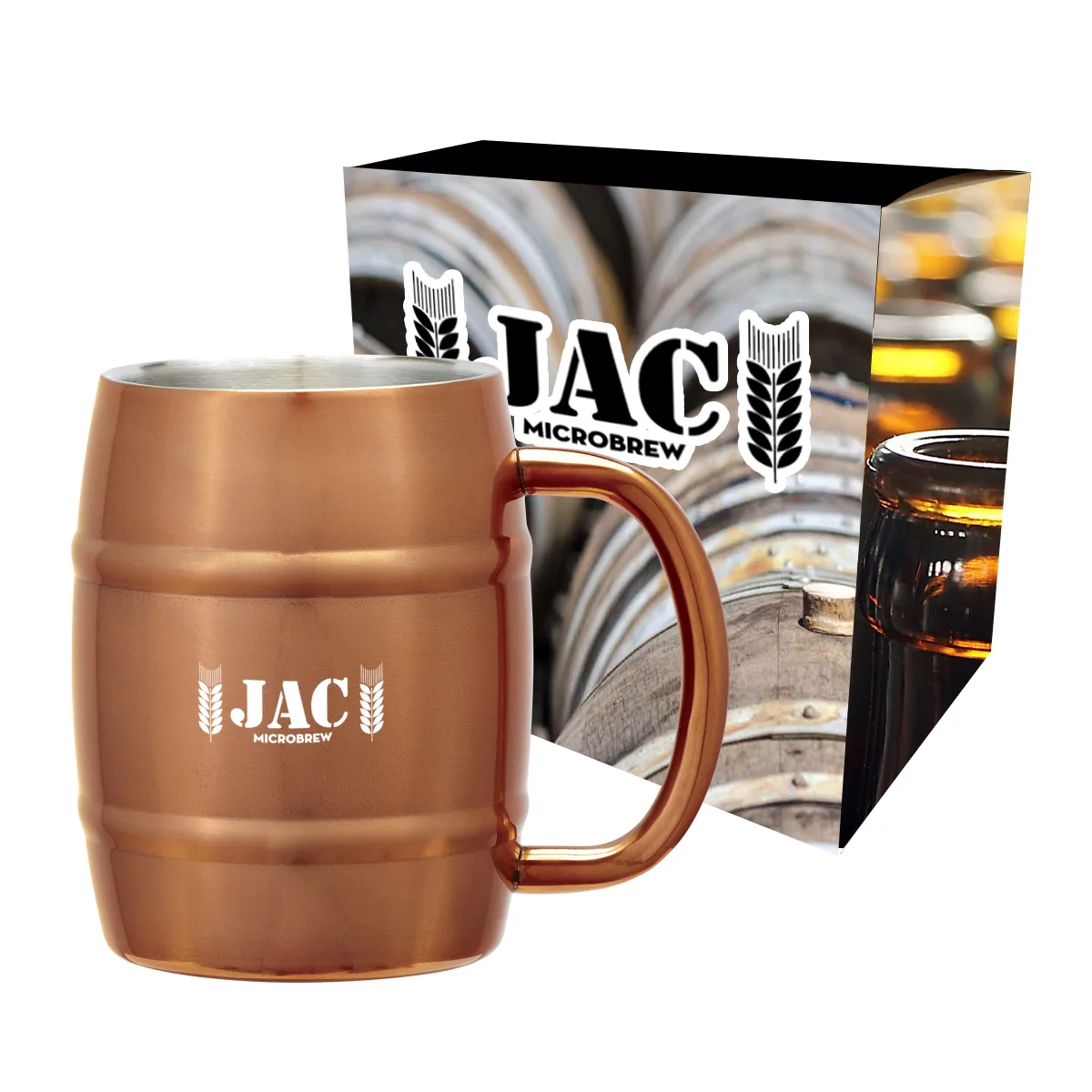 14 Oz. Moscow Mule Barrel Mug With Custom Box view 2