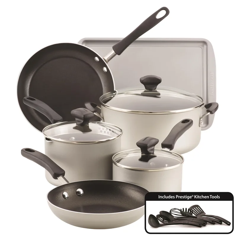 Farberware 15Pc Cookstart Diamondmax Nonstick Cookware Set Silver