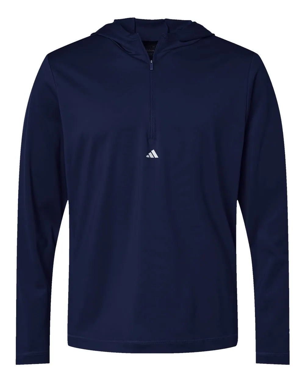 Adidas® Men's Lightweight Quarter-Zip Hooded Pullover Sweater view 3