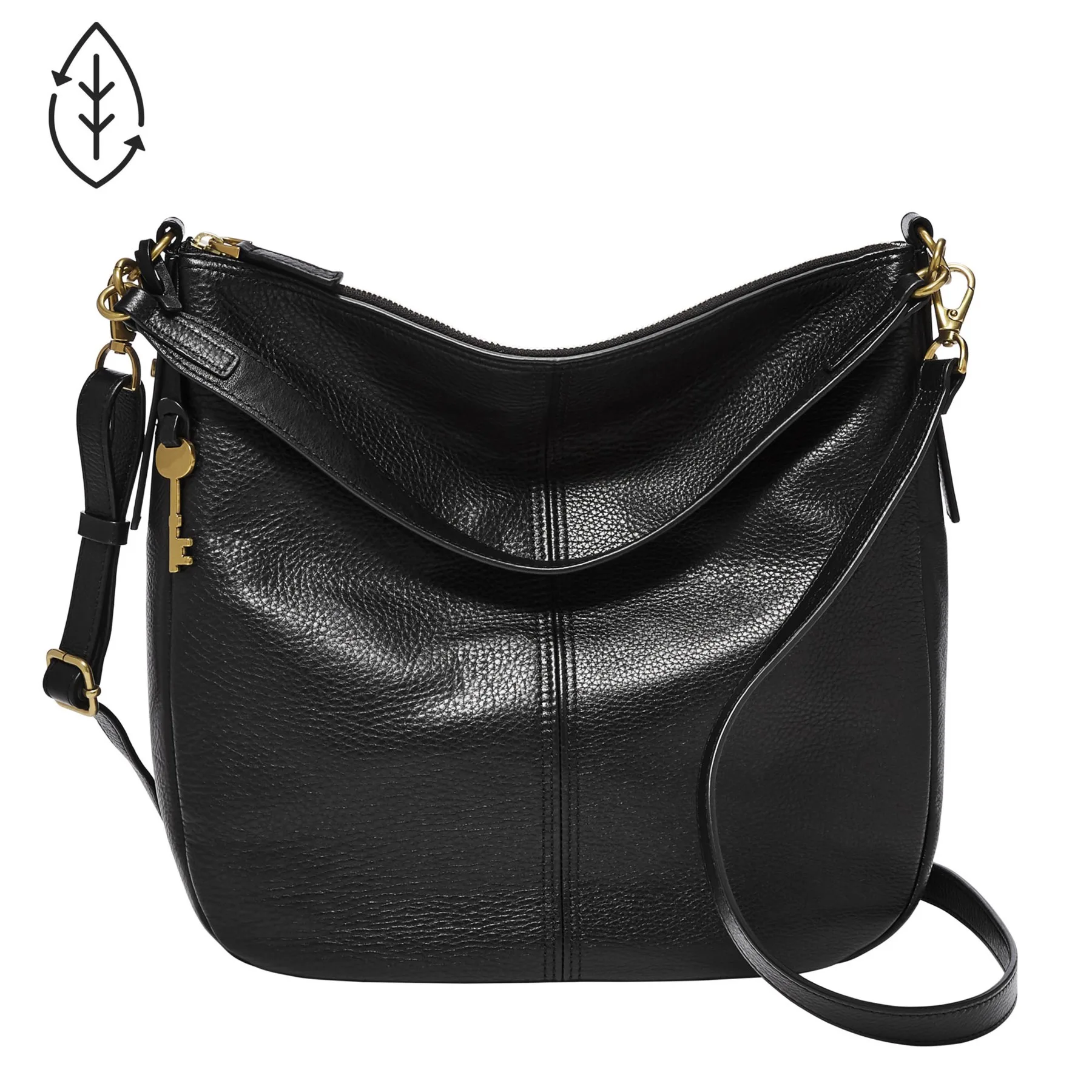 Fossil Jolie Leather Hobo Bag - Black