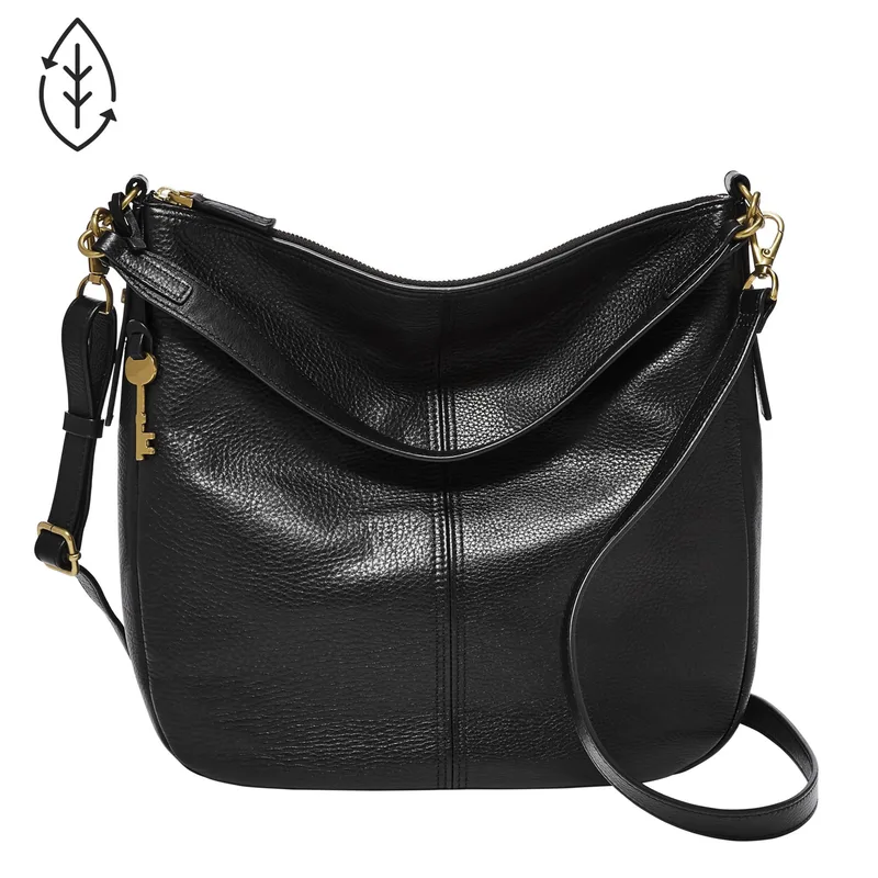 Fossil Jolie Leather Hobo Bag - Black