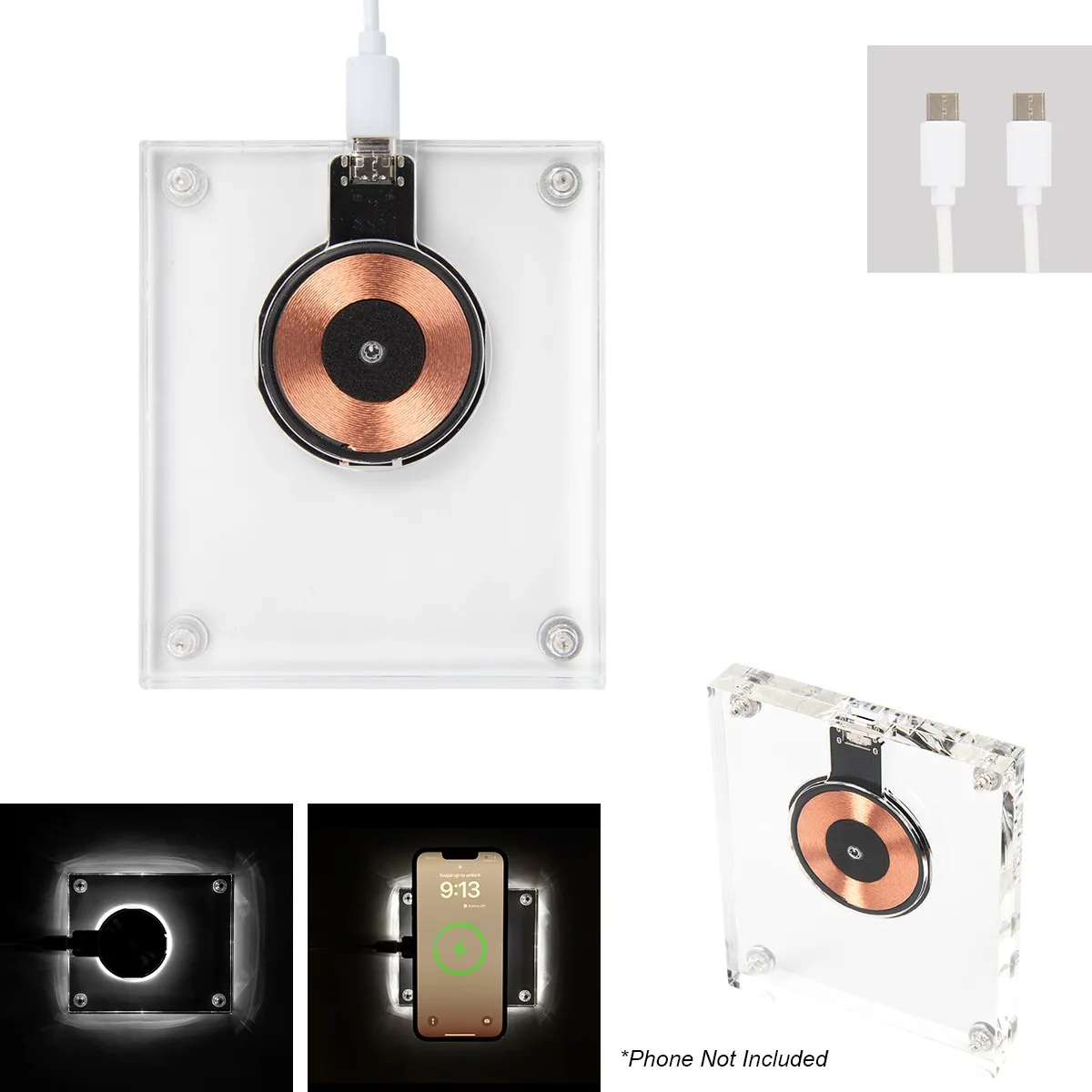15w Acrylic Light Up Wireless Charger view 3