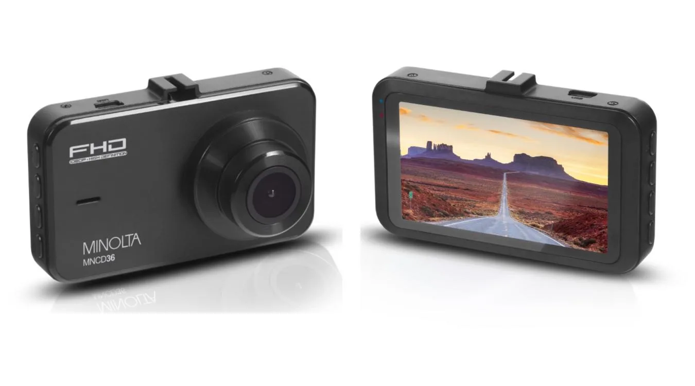 Minolta® Black DashCam 1080p w/3" LCD Camera