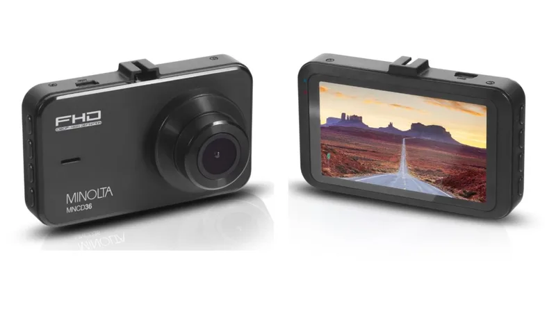 Minolta® Black DashCam 1080p w/3" LCD Camera
