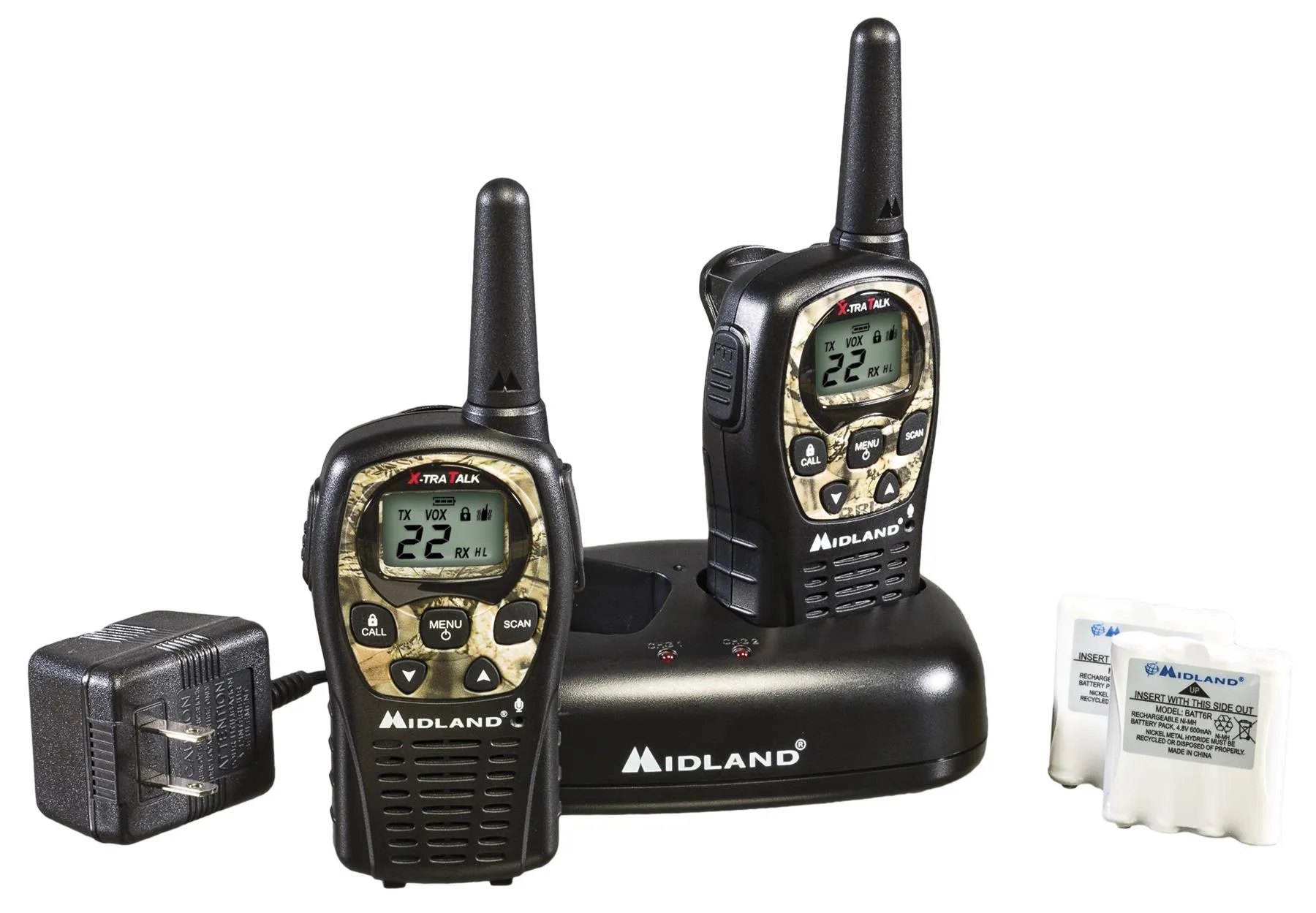 Midland Pair Of 22Ch 2-Way Radios W/ 24 Mile Range Mossy Oak Camo