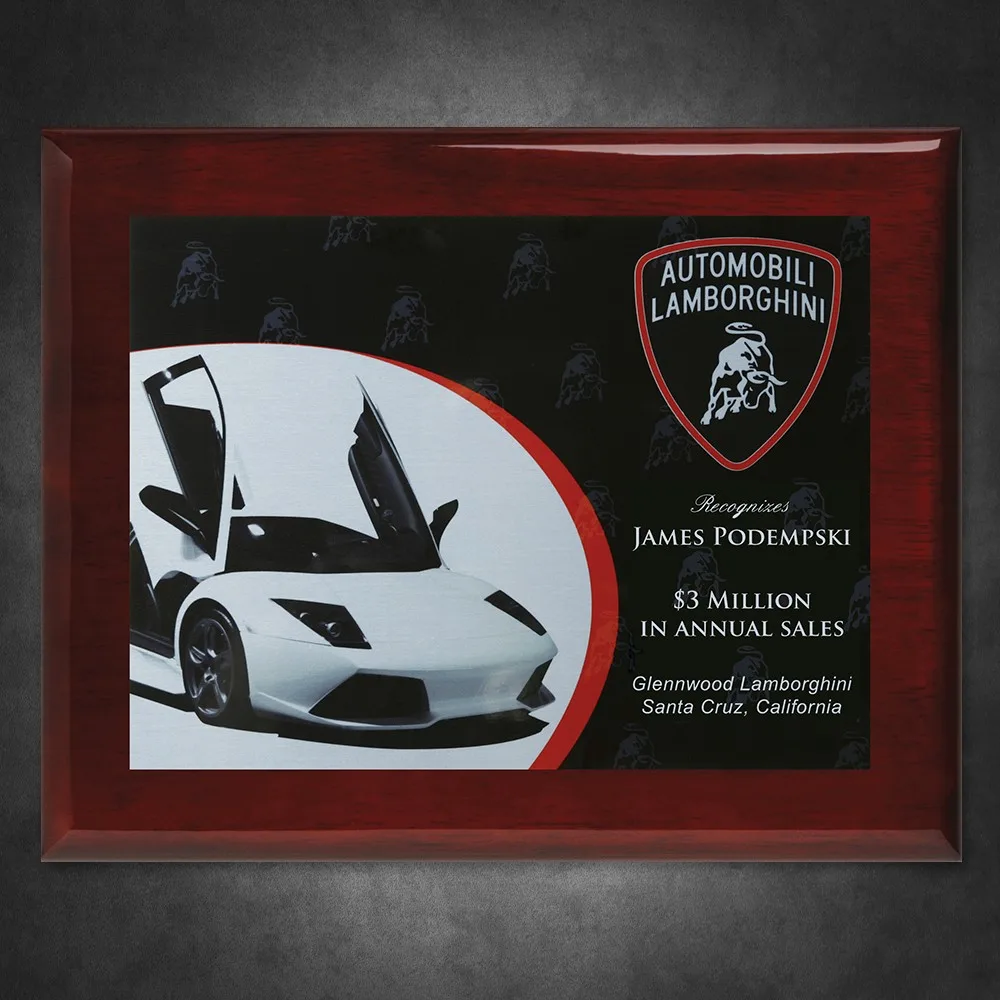 Aberdeen Rosewood Plaque 7" x 9" with Sublimated Plate