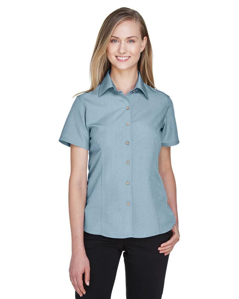 Harriton Ladies' Barbados Textured Camp Shirt view 2