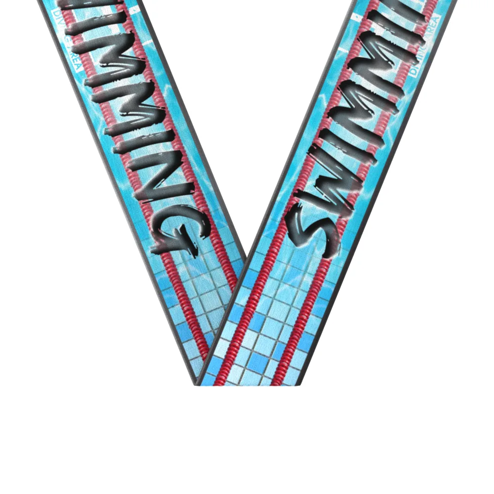 Sublimated Swimming Sewn Through Neckband (1-1/2" X 34")