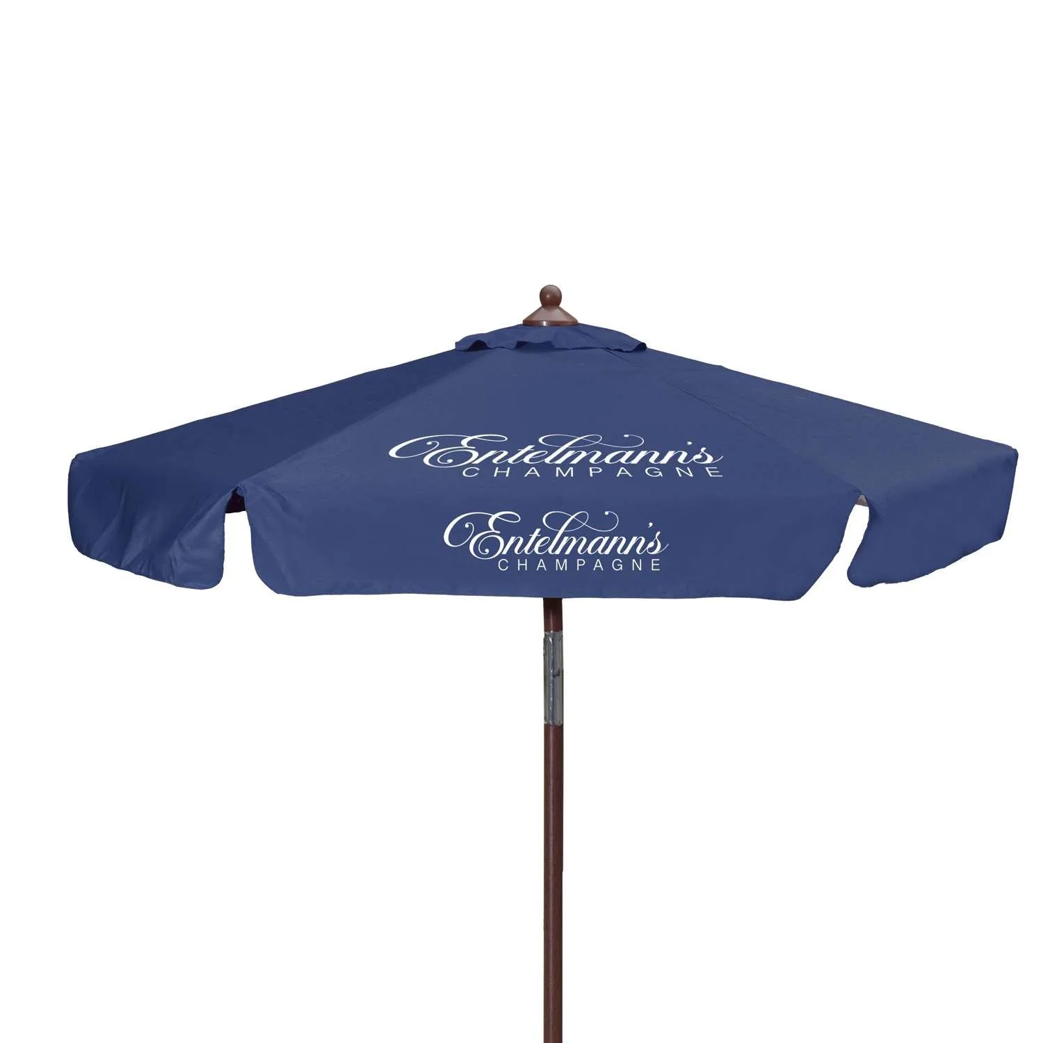 7' Wood Look Tilting Market Umbrella Kit With Valance 2 Imp