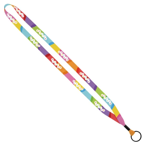 1/2" Dye-Sublimated Lanyard with Metal Crimp & Metal Split-Ring view 3