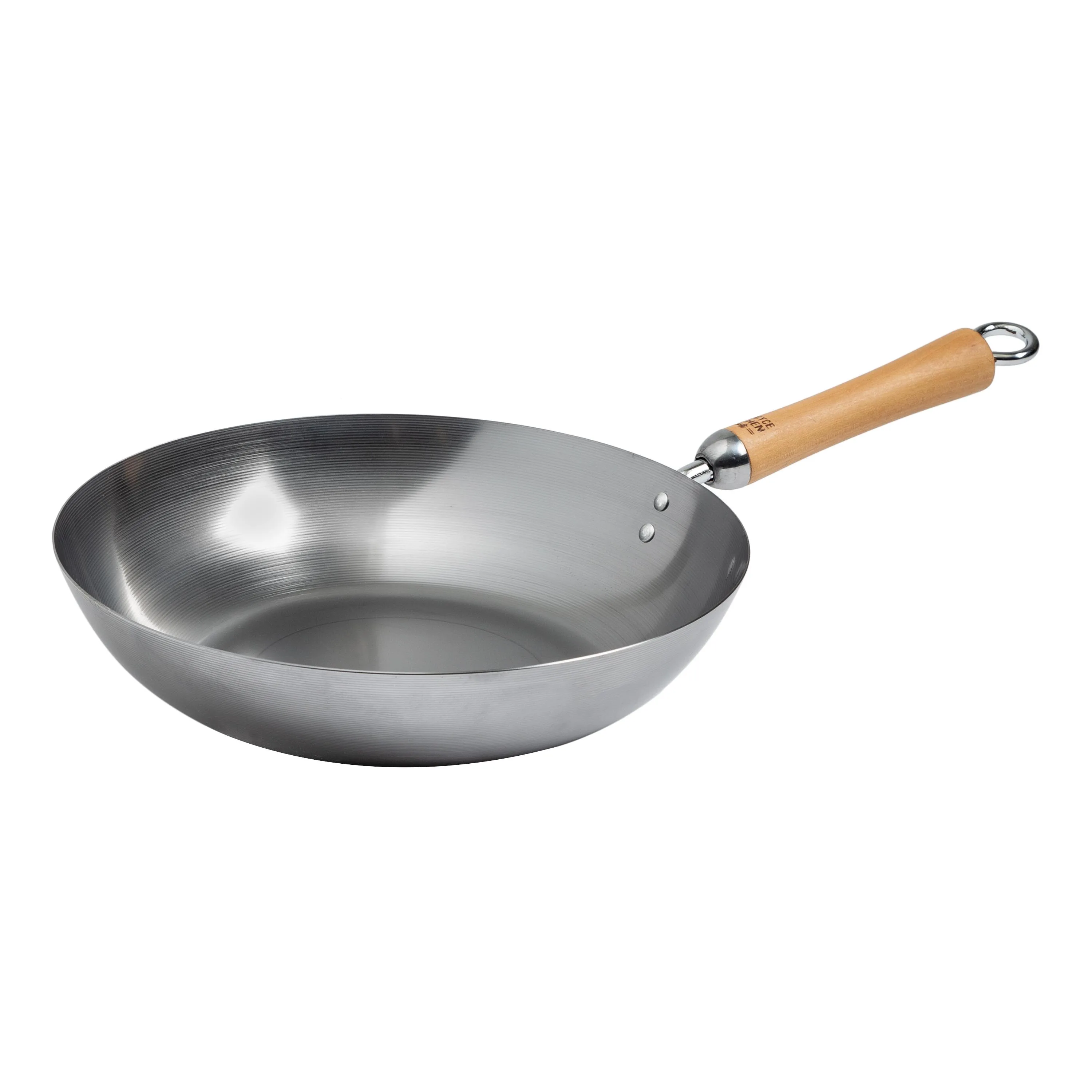 KitchenSupply Joyce Chen - Classic Series 12-Inch Uncoated Carbon Steel Stir Fry Pan W/Birch Handle
