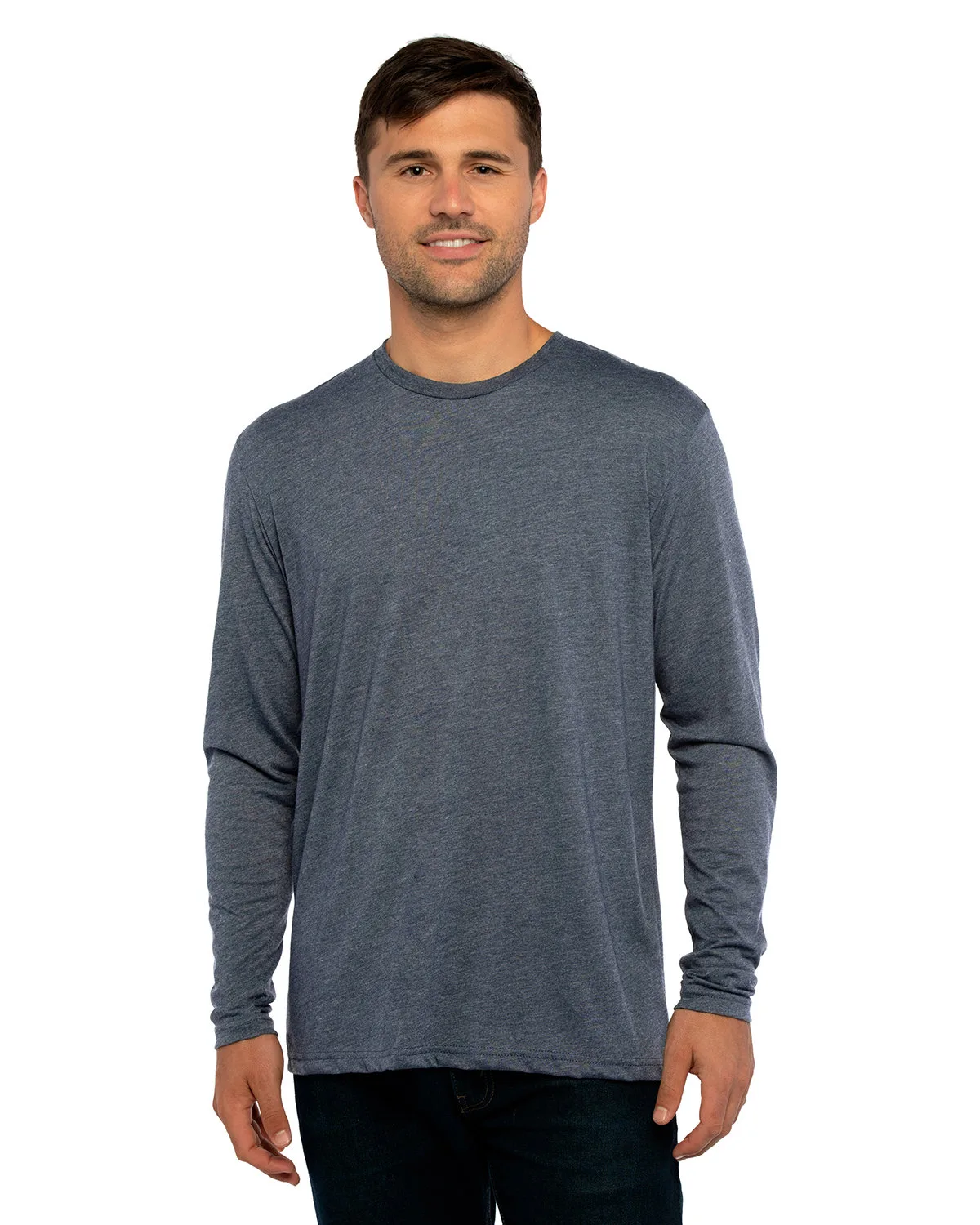 NEXT LEVEL APPAREL Men's Triblend Long-Sleeve Crew view 3