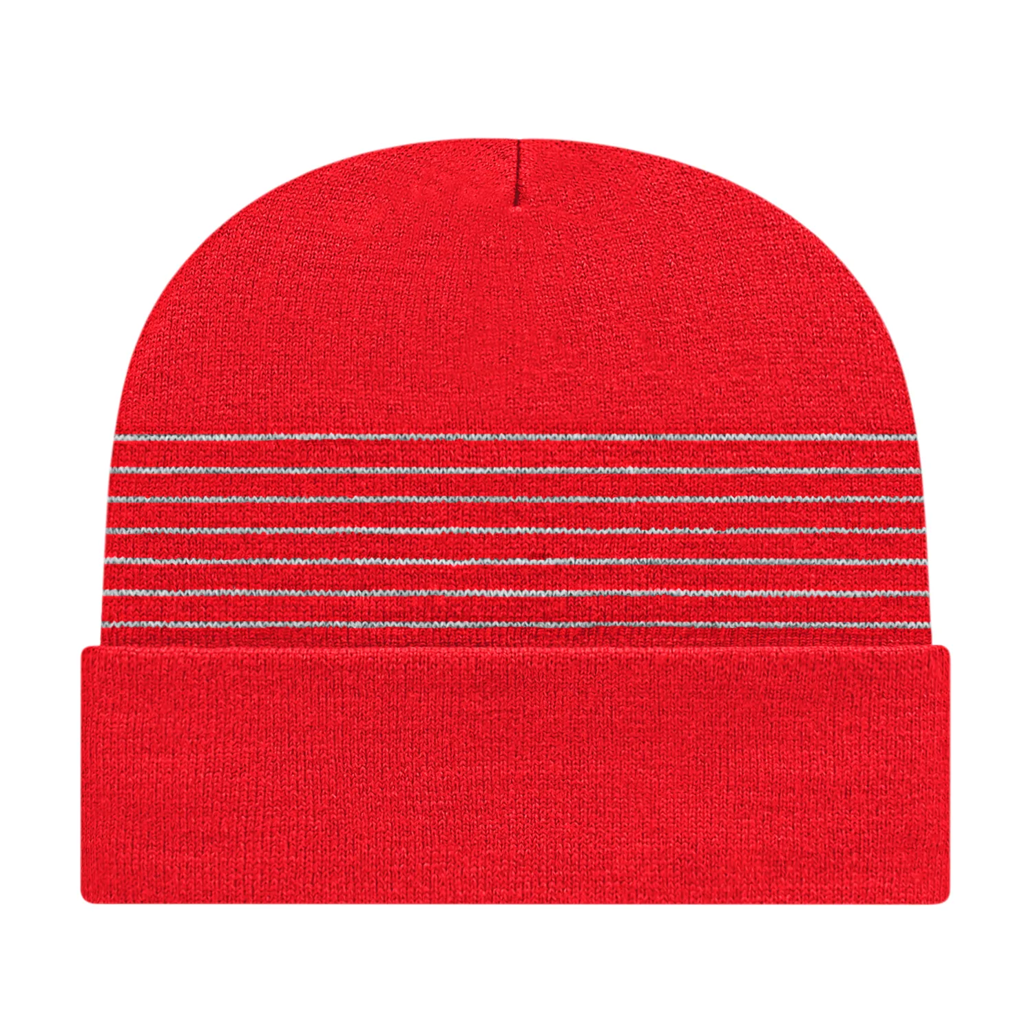 Thin Striped Knit Cap with Cuff view 5