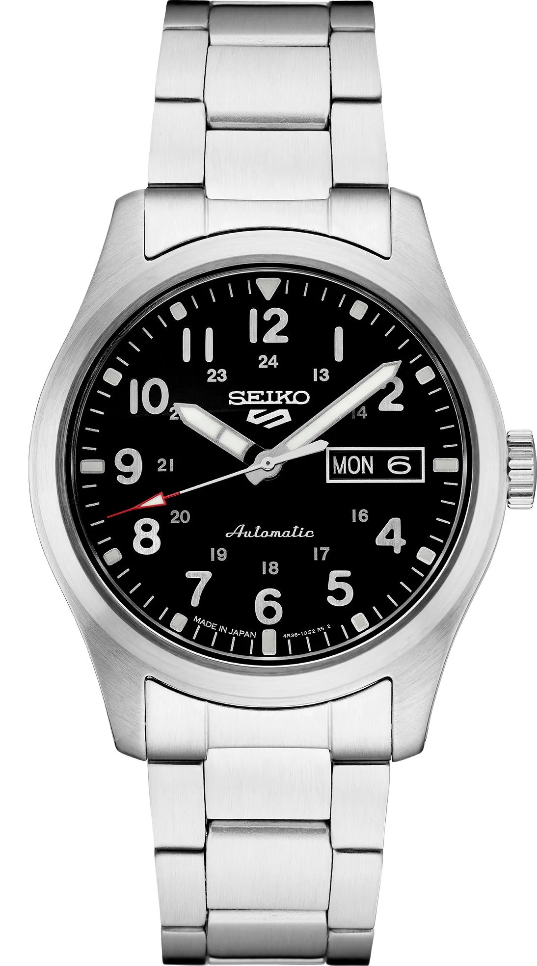 Seiko Watch Mens 5 Sports Ss Black Dial