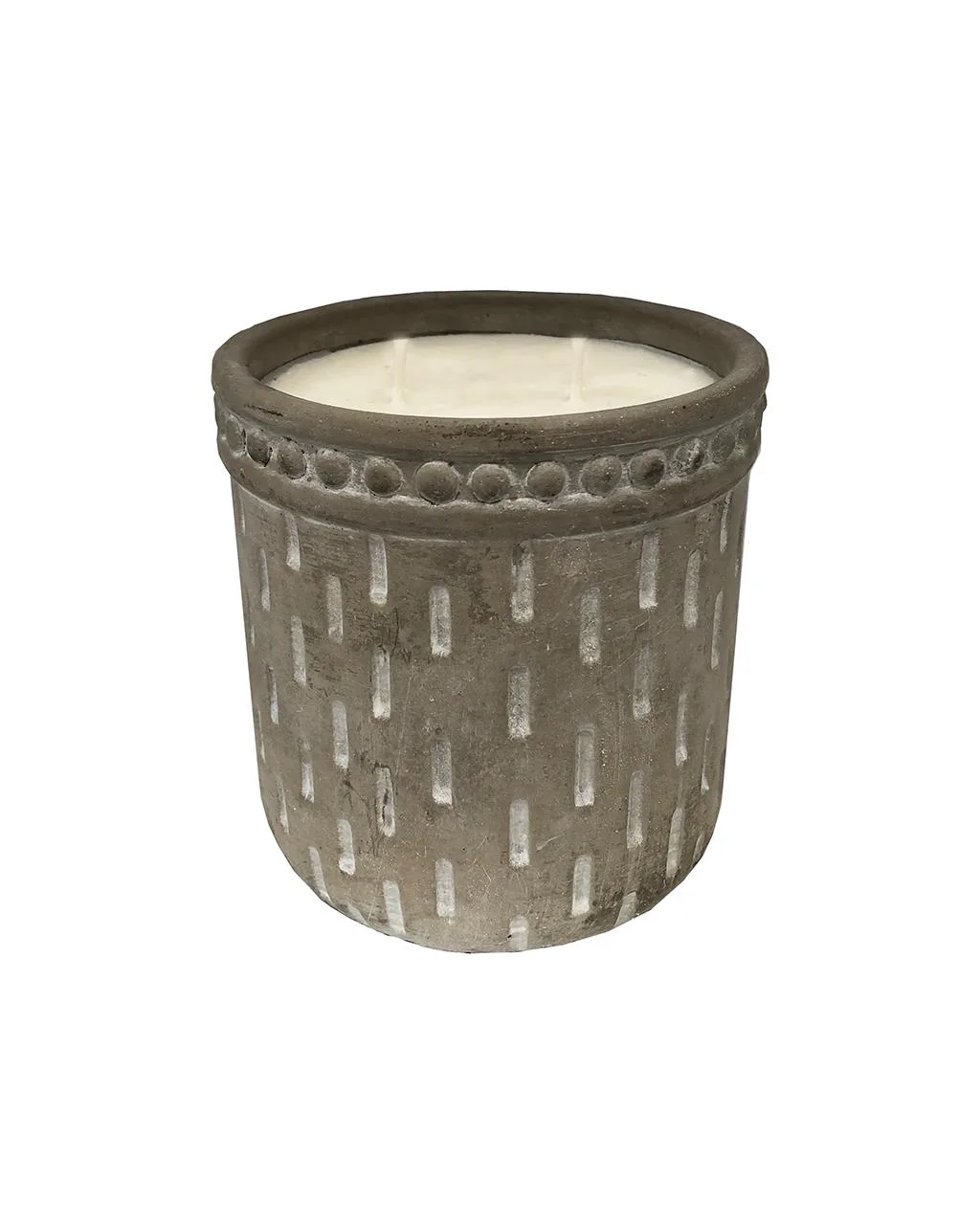 K.Hall Studio Embellished Garden Cement Citronella Outdoor Candle