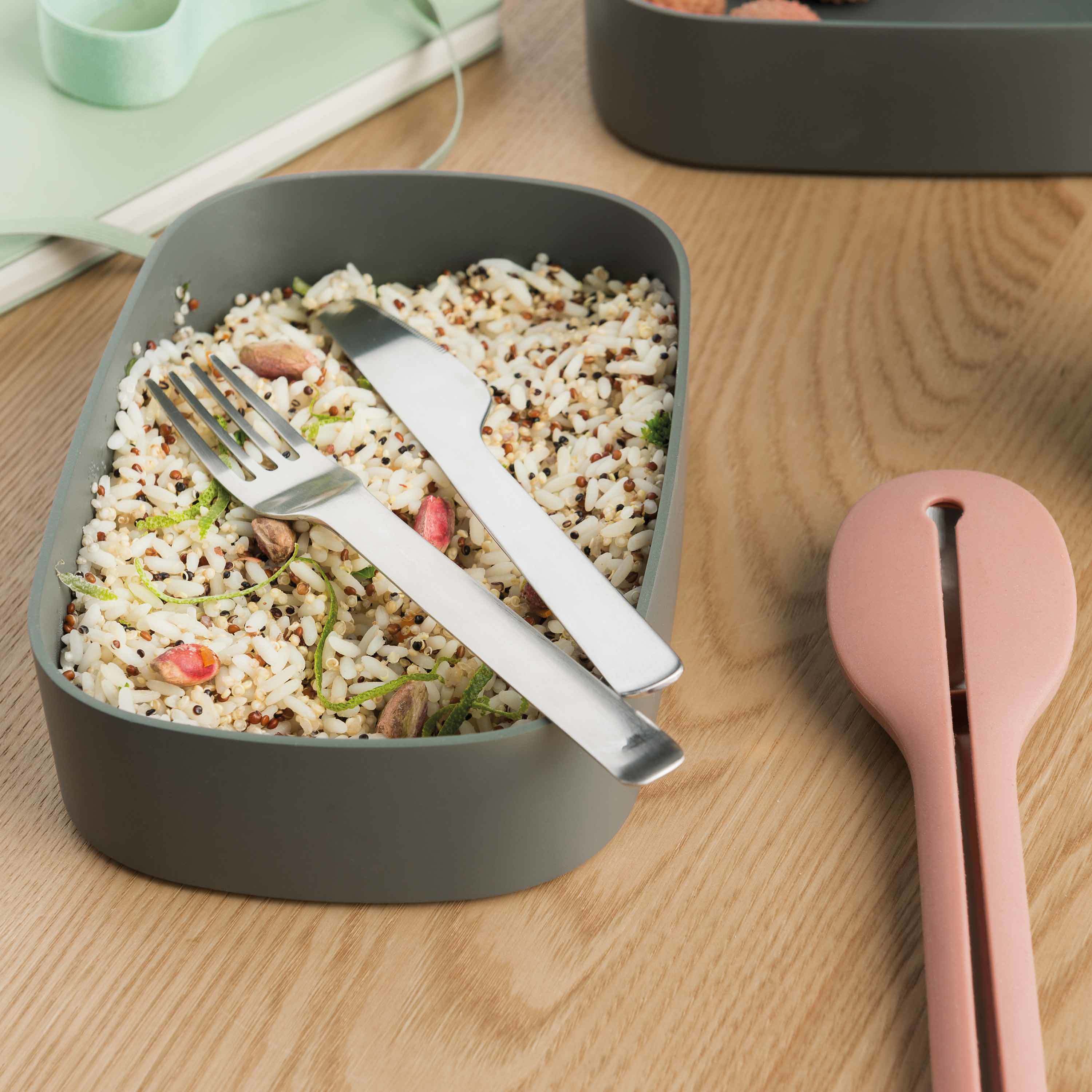 BergHoff Leo 3Pc Dual Bento Box Set /Strap - Gray & Mint