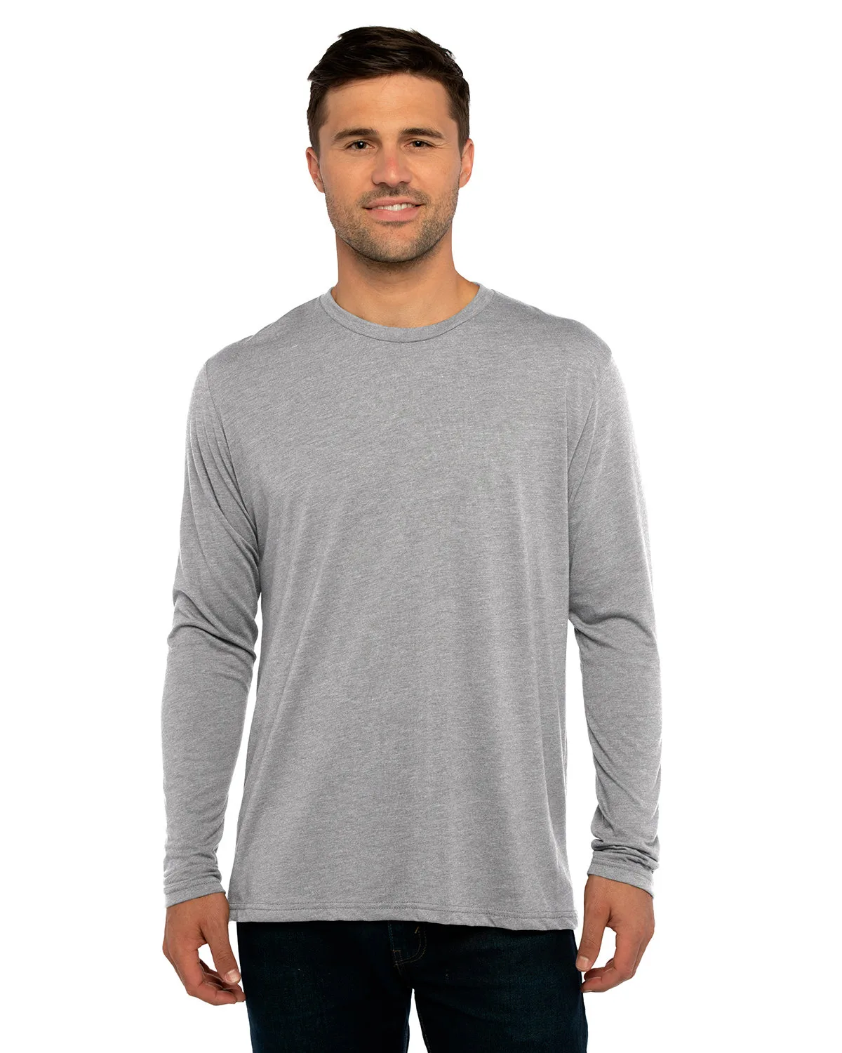 NEXT LEVEL APPAREL Men's Triblend Long-Sleeve Crew view 4