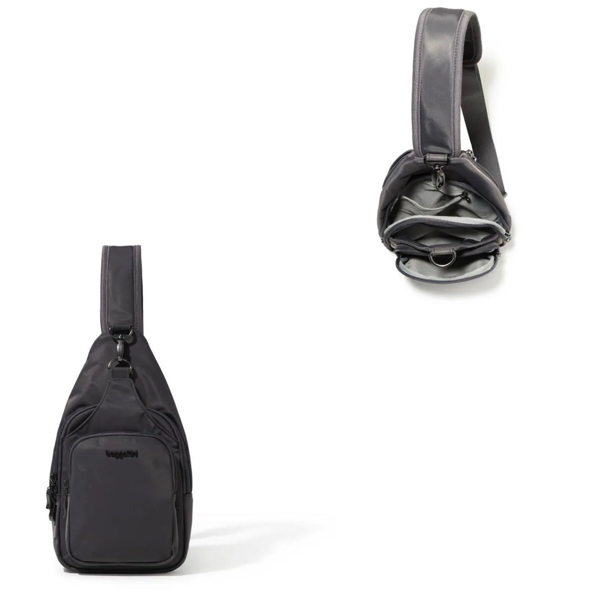 Baggallini Central Park Sling Bag - Smoke Twill Gray