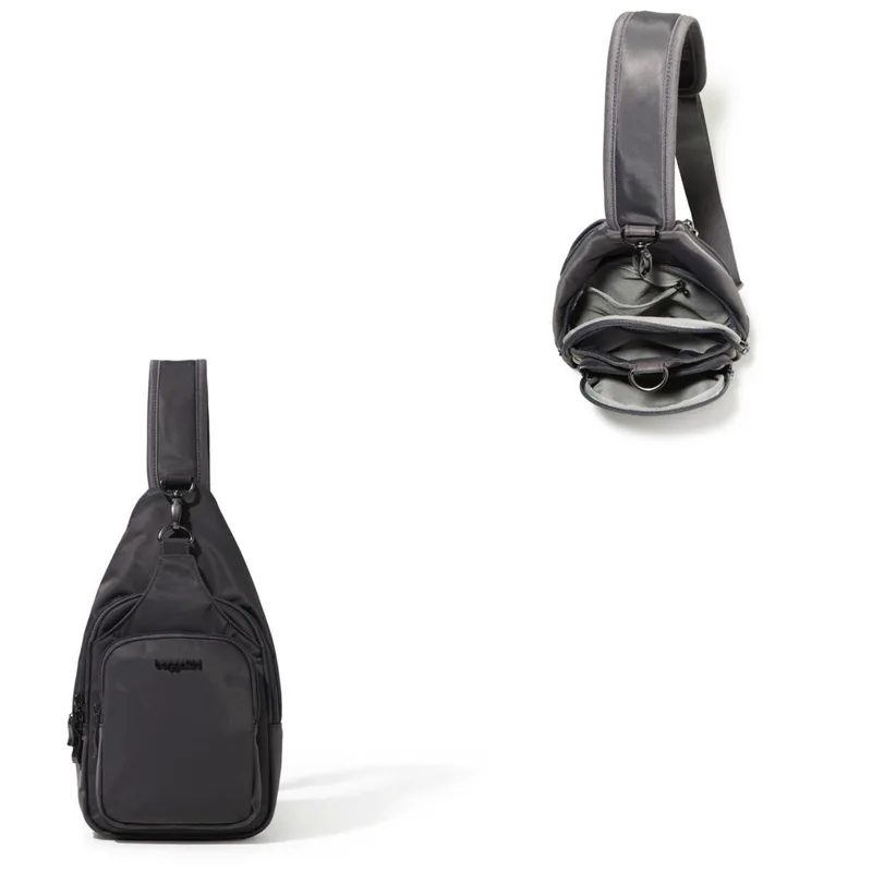 Baggallini Central Park Sling Bag - Smoke Twill Gray