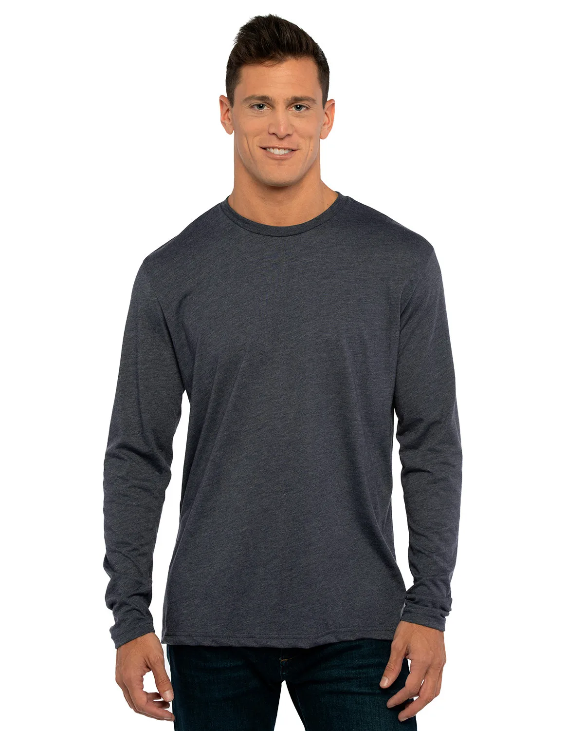 NEXT LEVEL APPAREL Men's Triblend Long-Sleeve Crew view 7