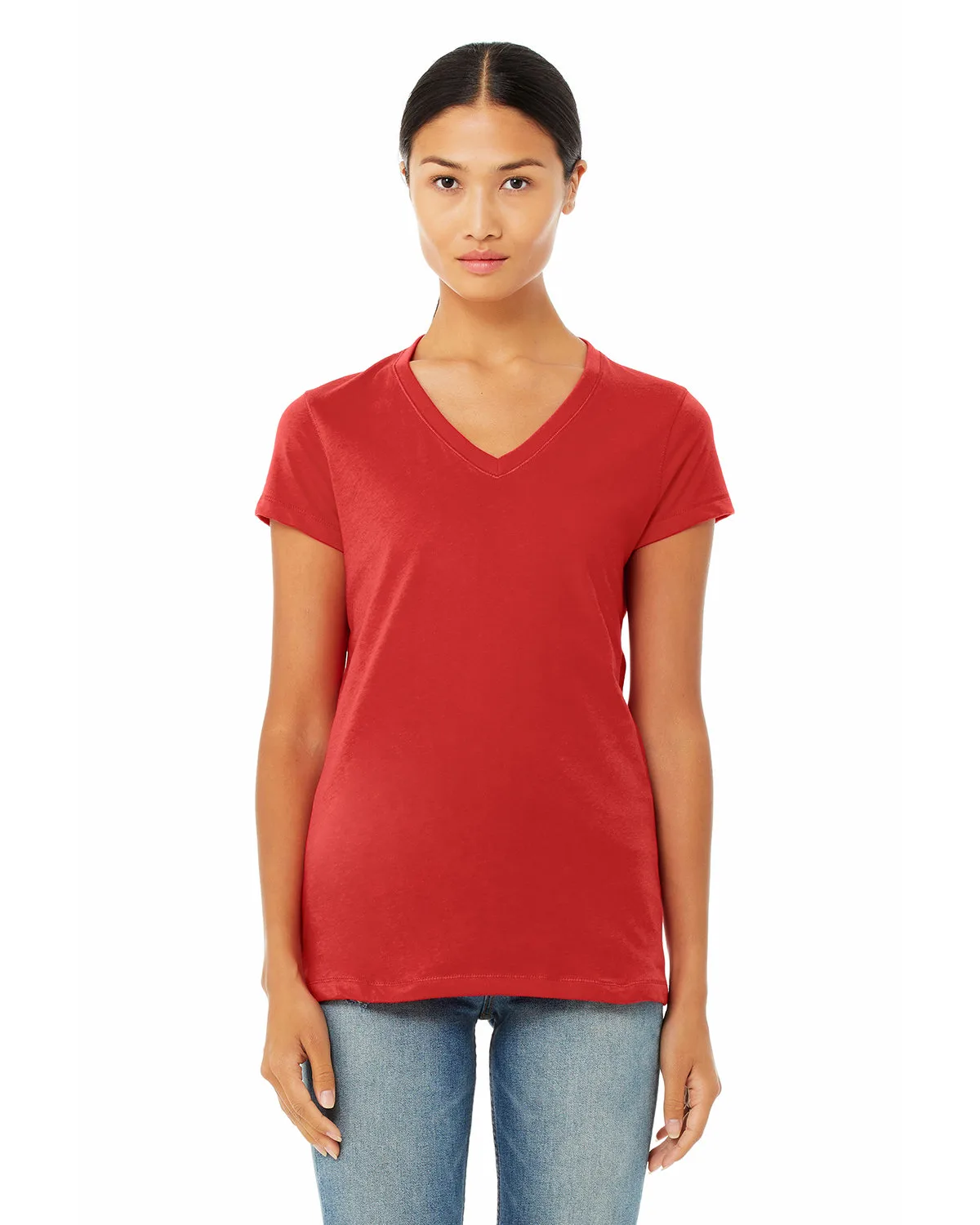 BELLA+CANVAS Ladies' Jersey Short-Sleeve V-Neck T-Shirt view 2