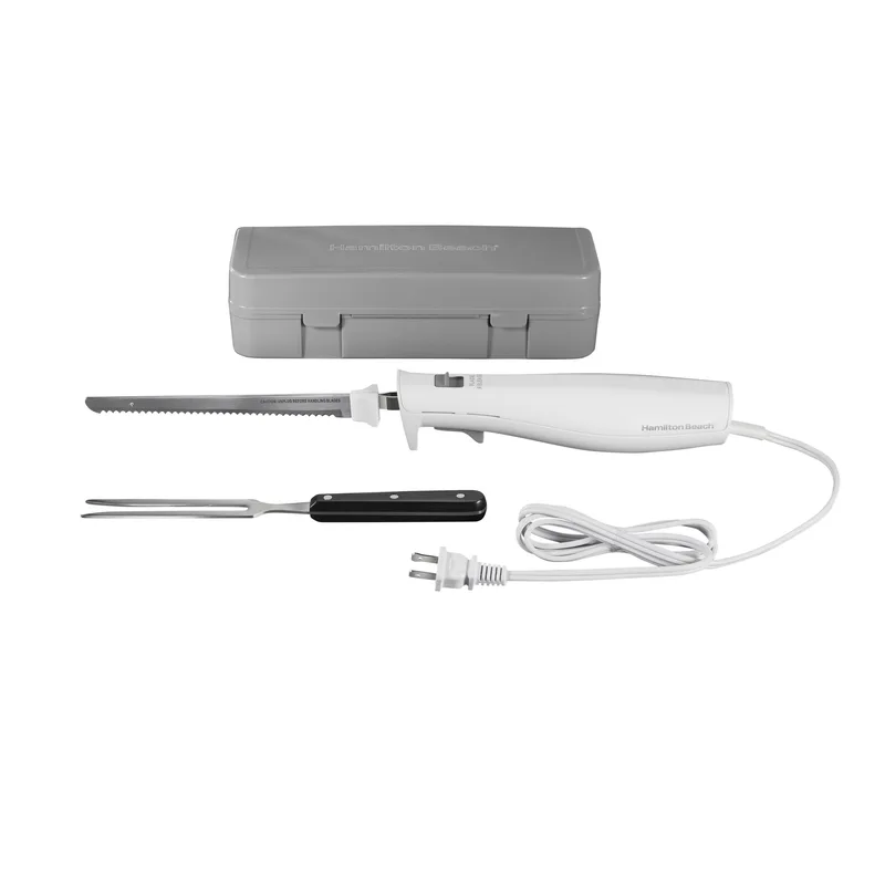Hamilton Beach Electric Knife Set w/Fork And Case, Ergonomic Design, Stainless Steel Reciprocatin