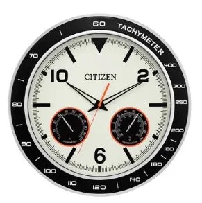 Citizen® Outdoor Black & Silver-Tone Wall Clock w/Hygrometer & Thermometer