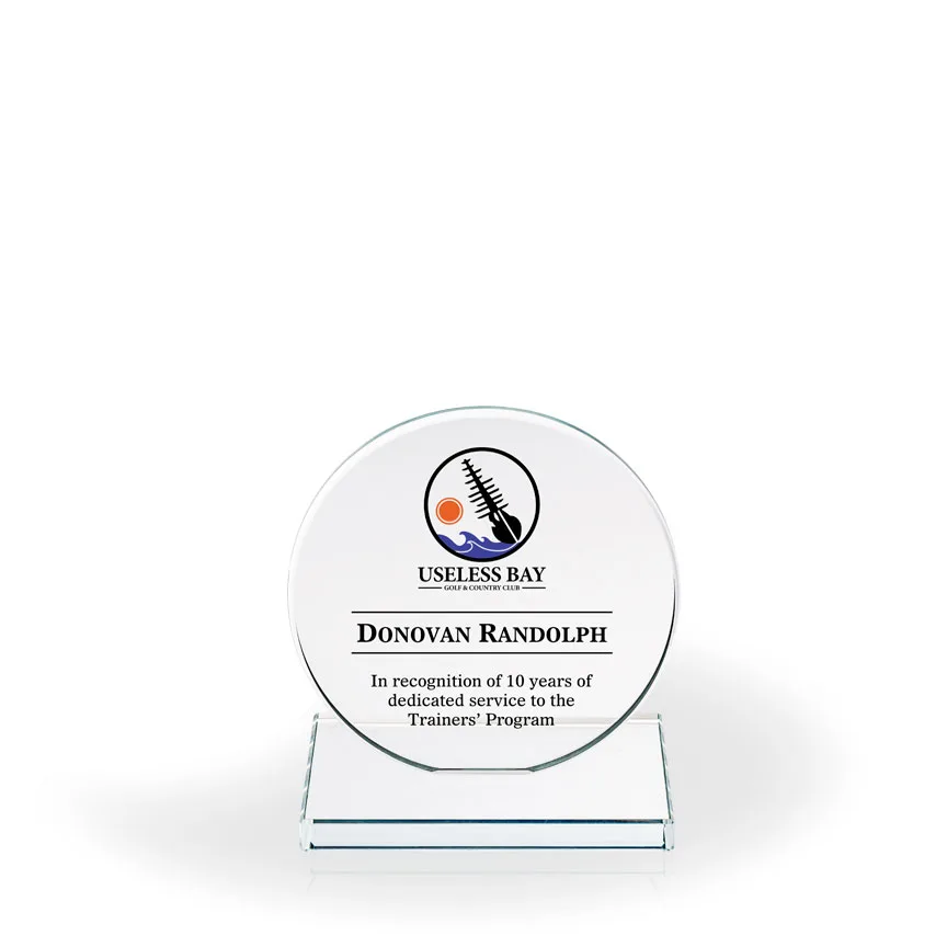 Karla Circle Glass Award, Small - UV Print