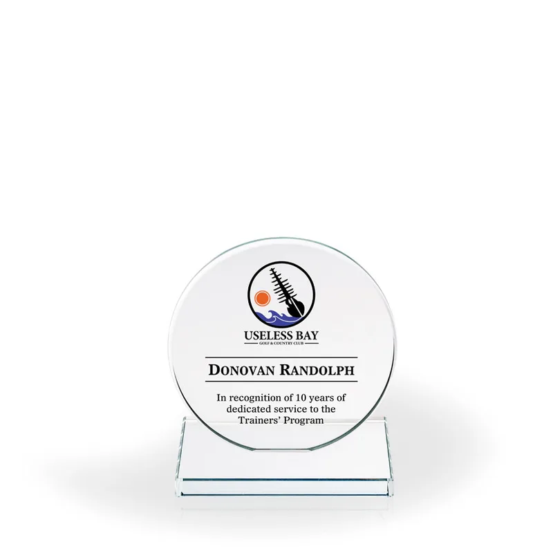 Karla Circle Glass Award, Small - UV Print