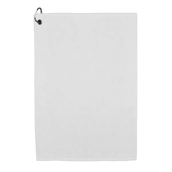 Weekender Flat Hem Golf Towel with Black Corner Hook view 2