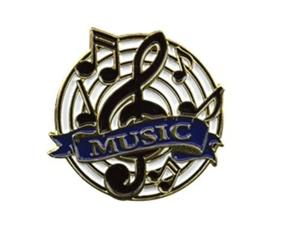 Bright Gold Educational Music Lapel Pin (1-1/8")
