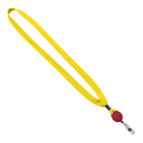 5/8" New Polyester "Shoelace" Lanyard with Retractable Badge Reel view 3