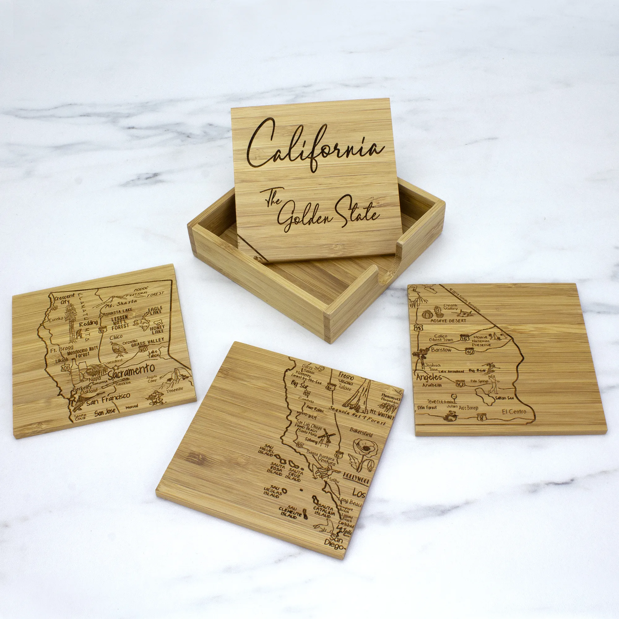 California Puzzle Coaster Set view 4
