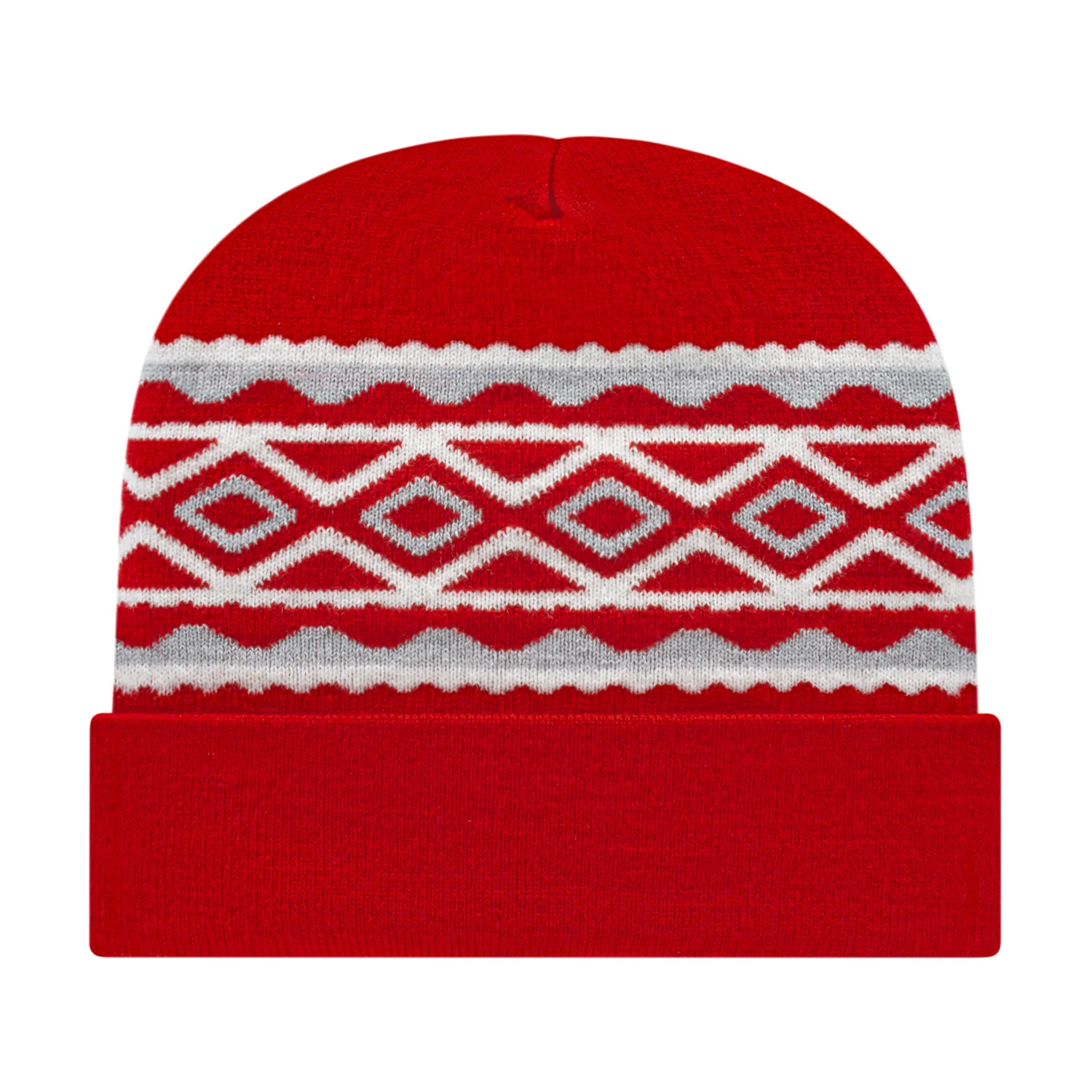 Diamond Pattern Knit Cap with Cuff view 6