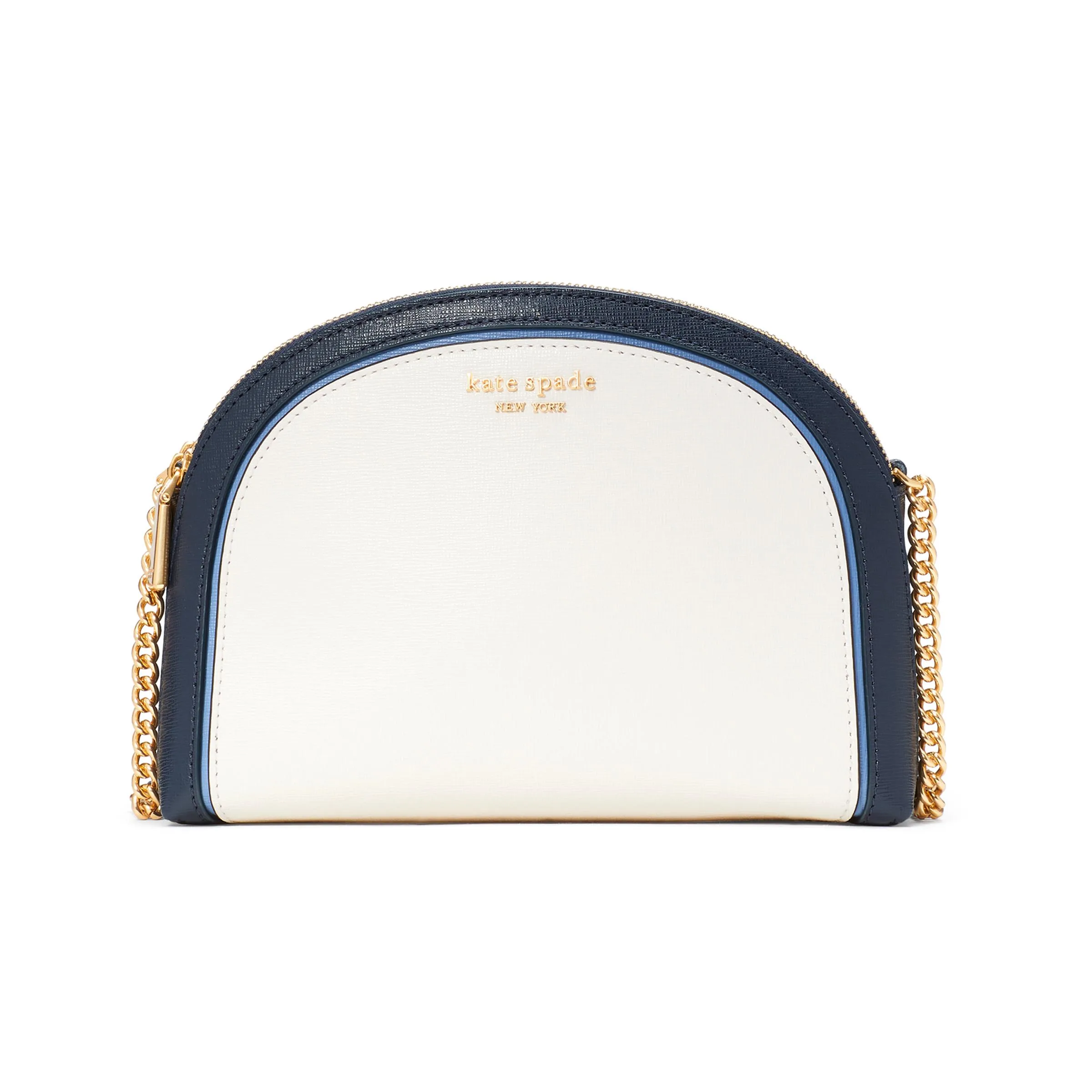kate spade new york Morgan Colorblocked Double Zip Dome Crossbody - Cream Multi