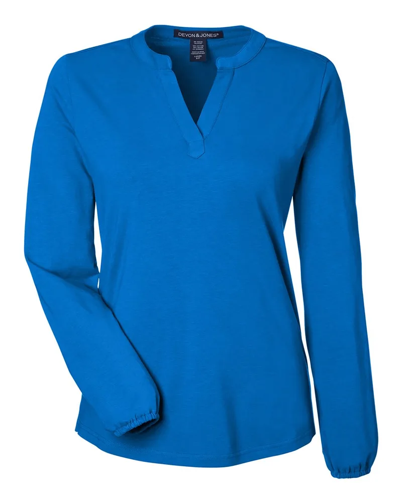 Devon and Jones® Women's Raleigh Half-Placket Knit Top view 3