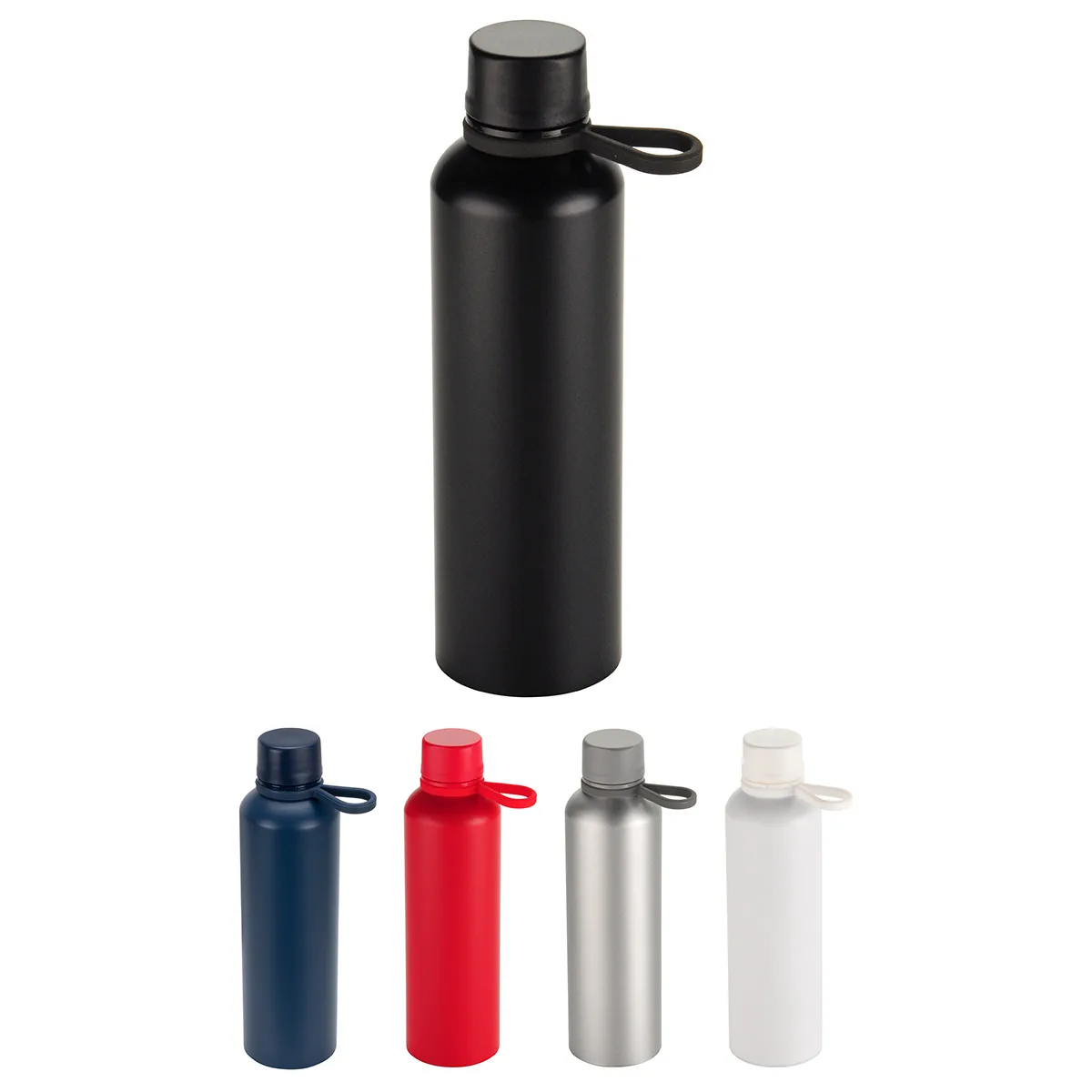 Avento 25 oz Recycled Aluminum Bottle with Silicone Loop view 2