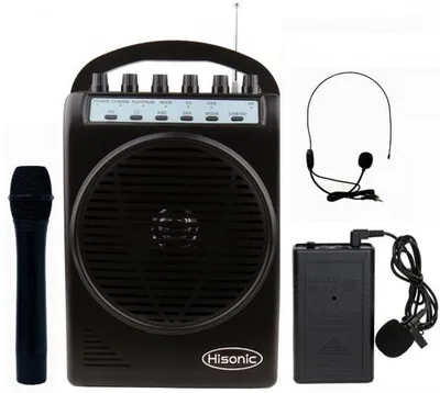 Hisonic® VHF Dual Channel Wireless Black PA System w/MP3 Player