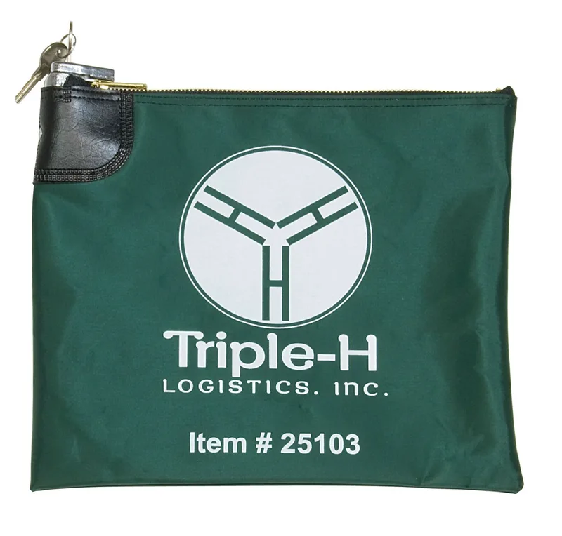 12"x10" Laminated Nylon Bank Bag w/Standard Swing Lock