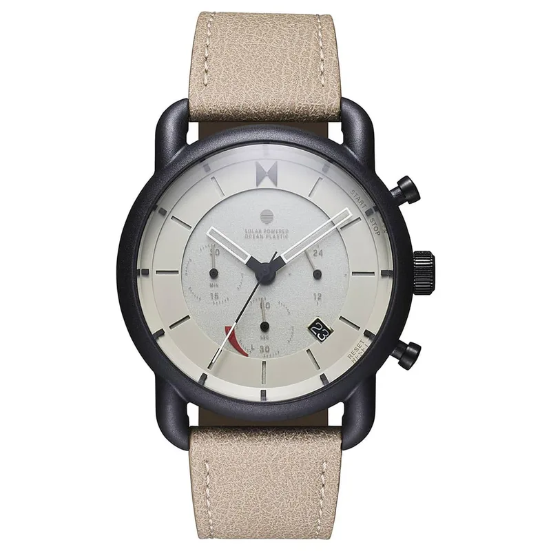 MVMT Mens Blacktop Ii Solar Chronograph Terra Sand Strap Watch Tan Dial