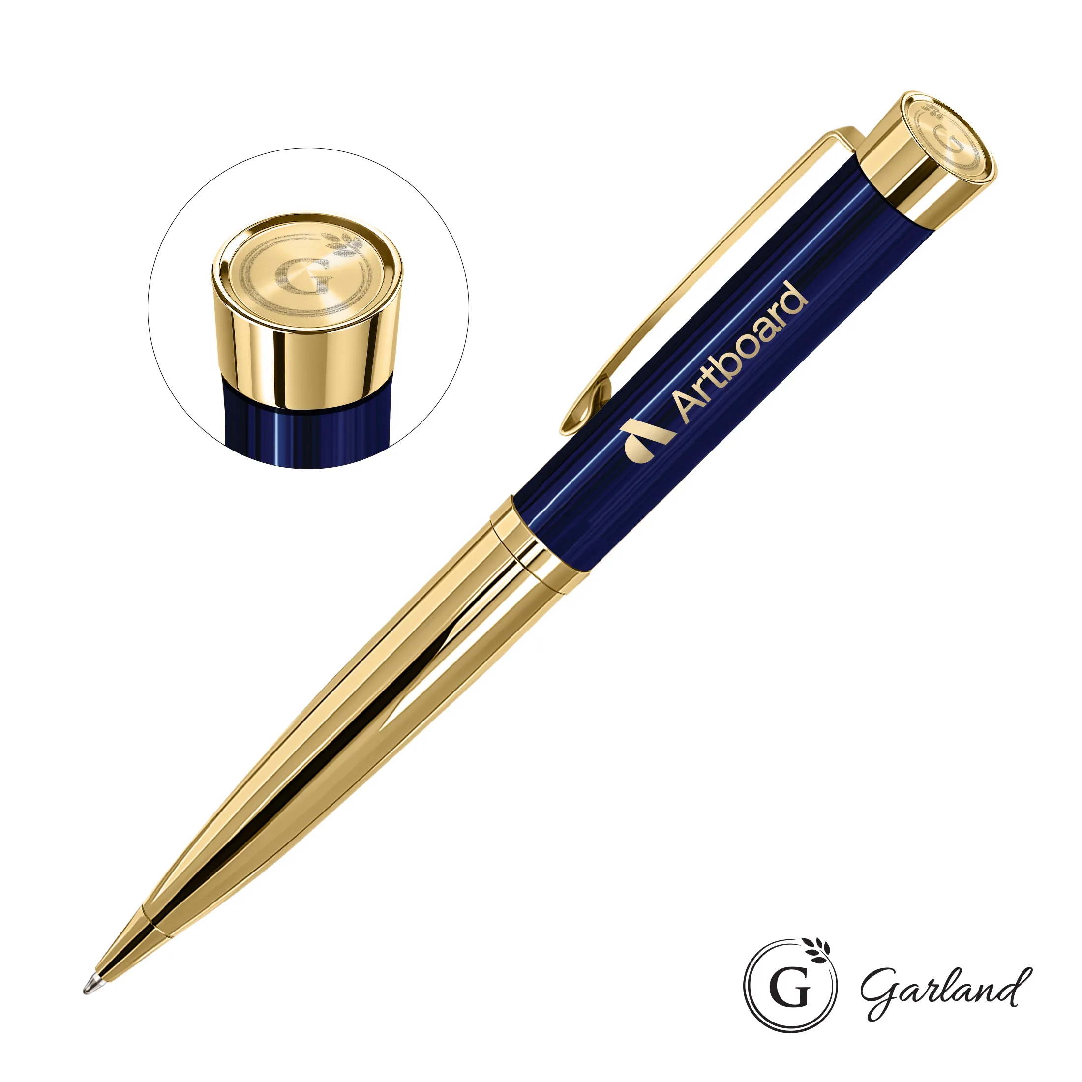 Standard Emblem, Ballpoint, Gold, Navy Blue / Gold