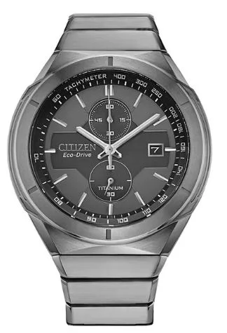 Citizen® Men's Super Titanium™ Armor Eco-Drive® Watch w/Gray & Black Face