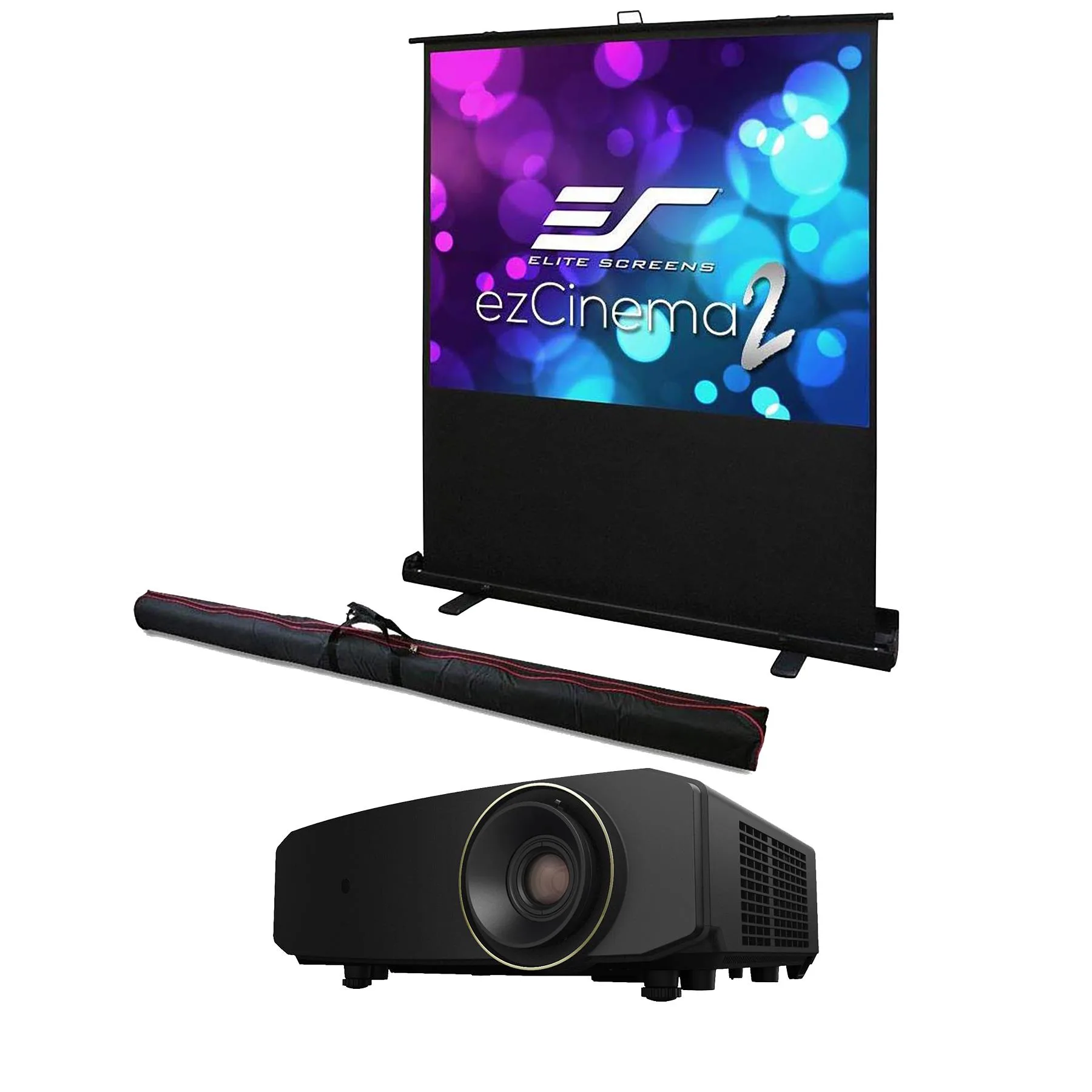 JVC 4K Compact Projector + 107" Manual Floor Screen