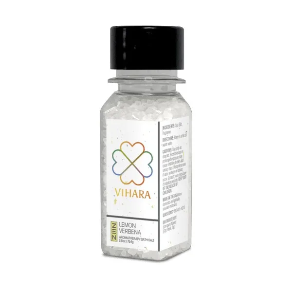 2 oz. Lemon Verbena Bath Salts in Tall Square Jar