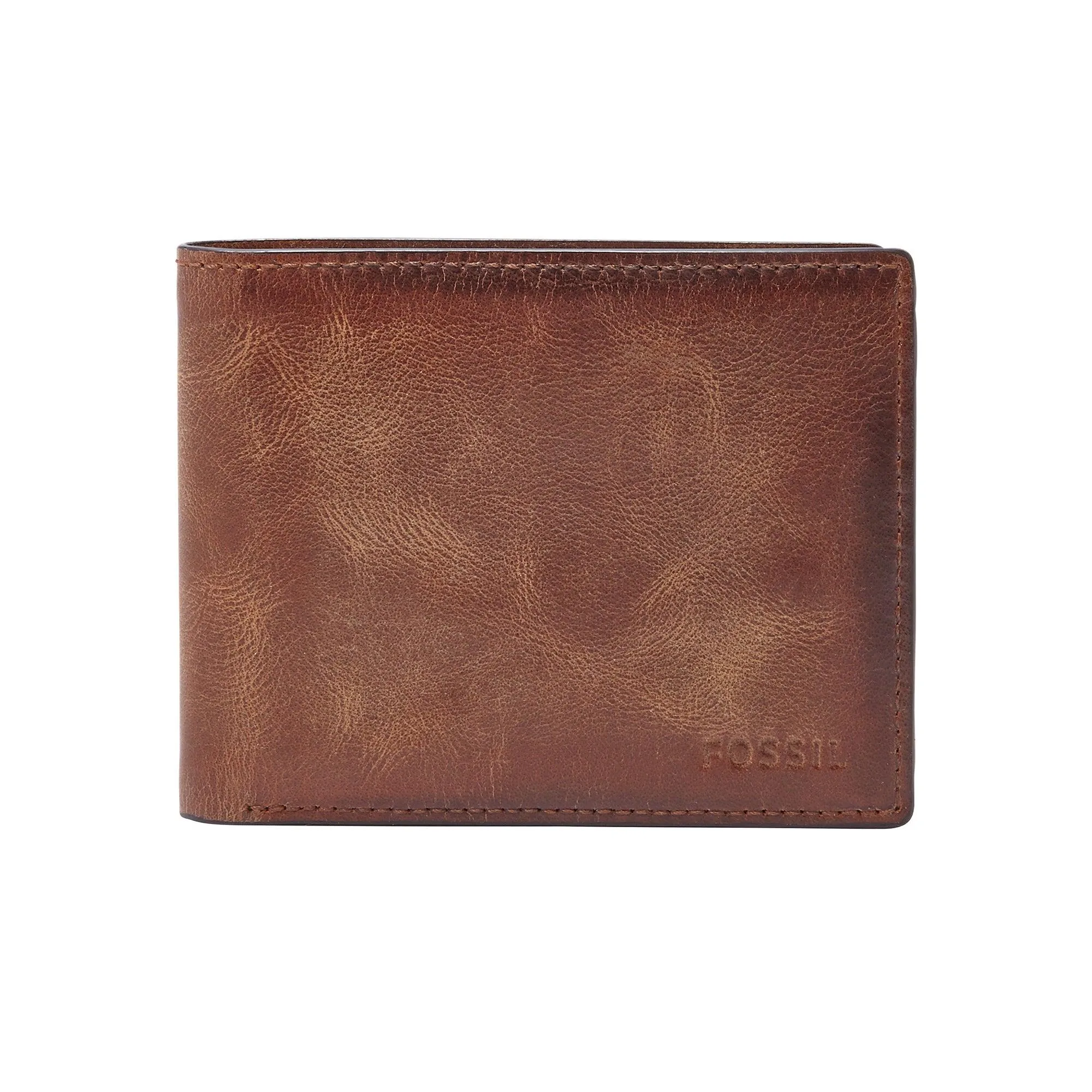 Fossil Derrick Flip Id Bifold Wallet Brown